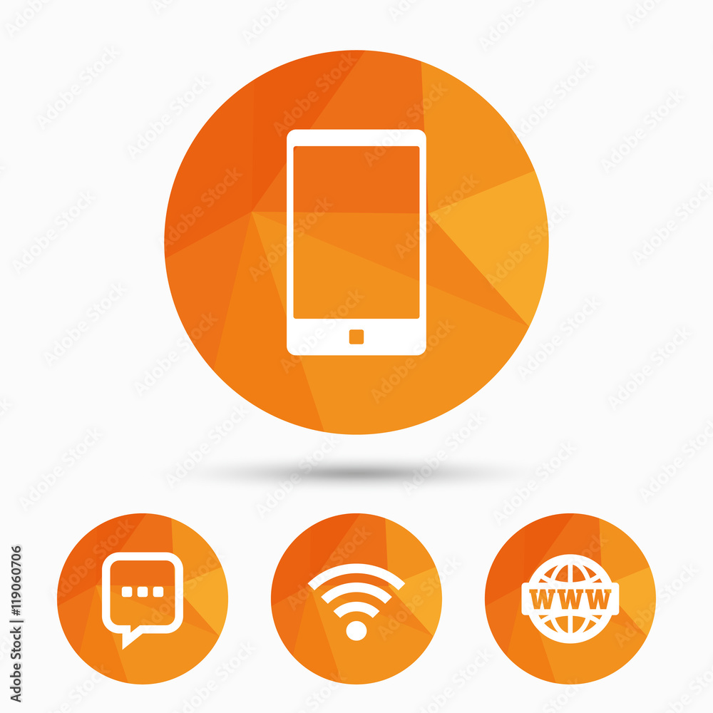 Communication icons. Smartphone and chat bubble. Communication icons. Smartphone and chat bubble.