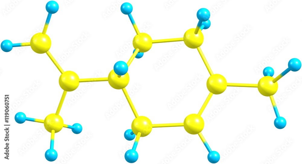 Limonene molecular structure isolated on white Limonene molecular structure isolated on white
