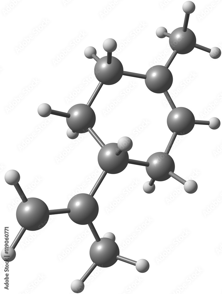 Limonene molecular structure isolated on white Limonene molecular structure isolated on white