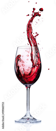 Red Wine Splashing In Glasses 