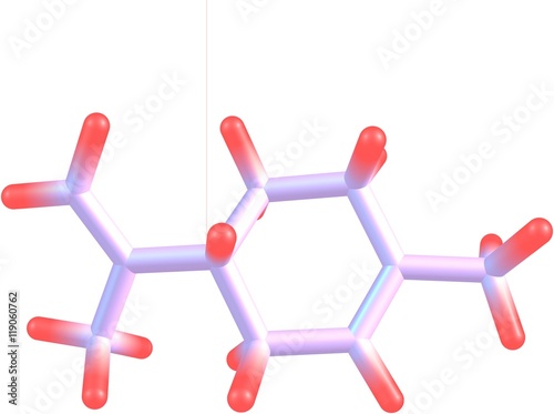 Limonene molecular structure isolated on white