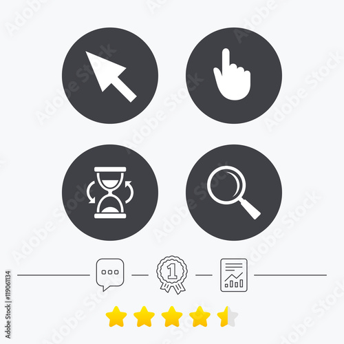 Wallpaper Mural Mouse cursor icon. Hourglass, magnifier glass. Torontodigital.ca
