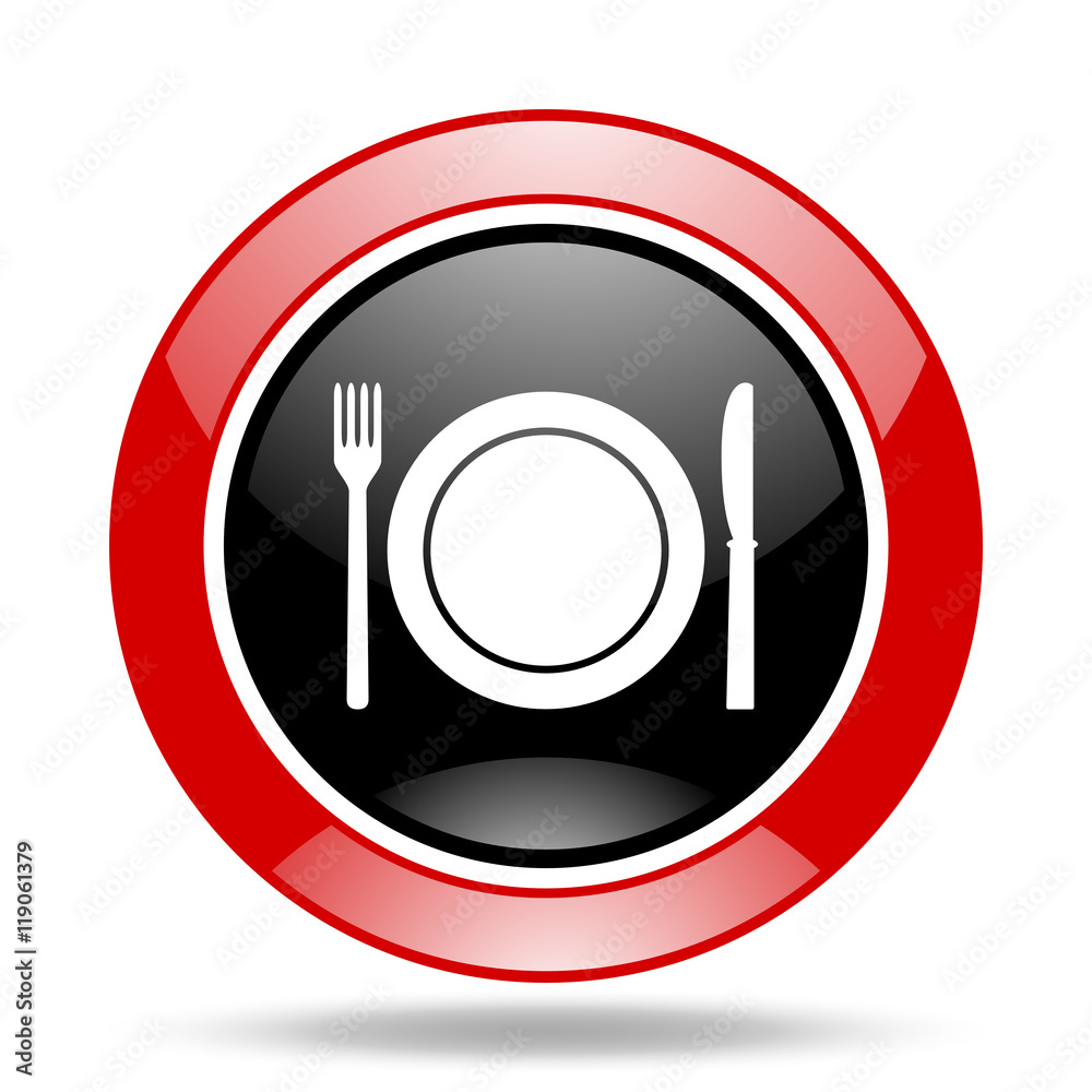 restaurant red and black web glossy round icon restaurant red and black web glossy round icon