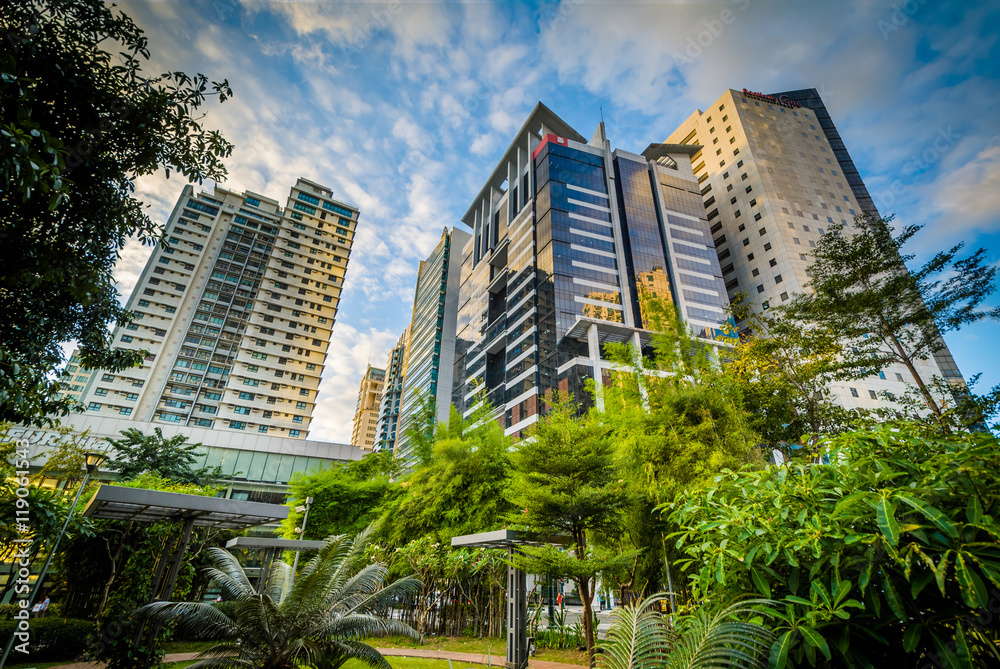 Skyscrapers at Bonifacio Global City, in Taguig, Metro Manila, T