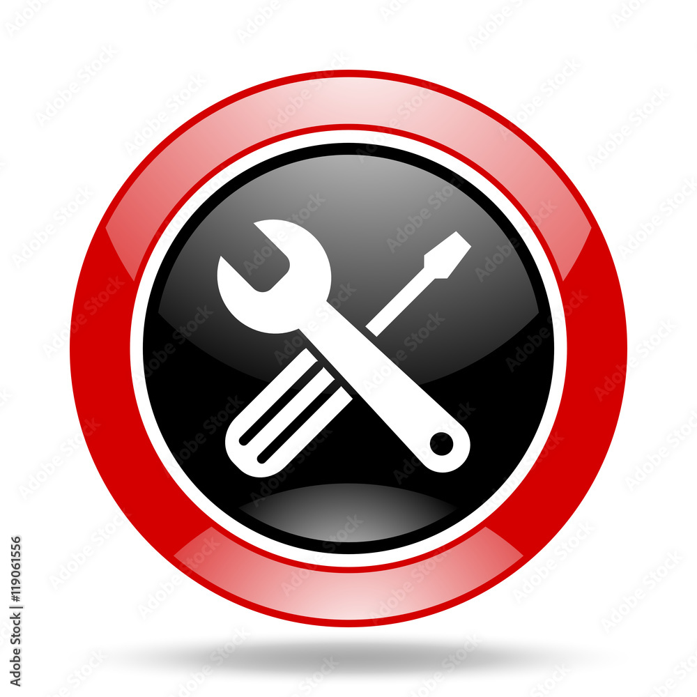 tools red and black web glossy round icon tools red and black web glossy round icon