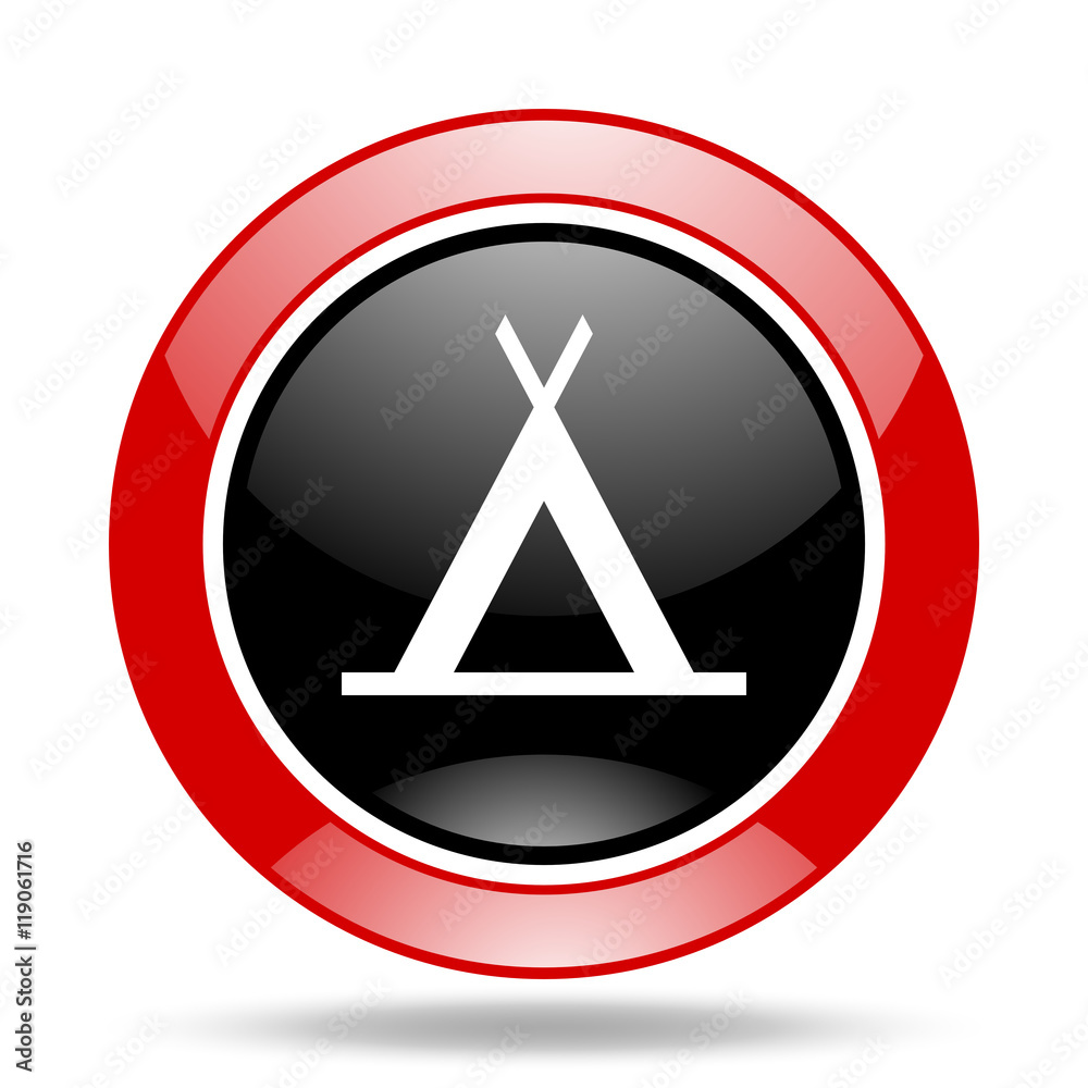 camp red and black web glossy round icon camp red and black web glossy round icon