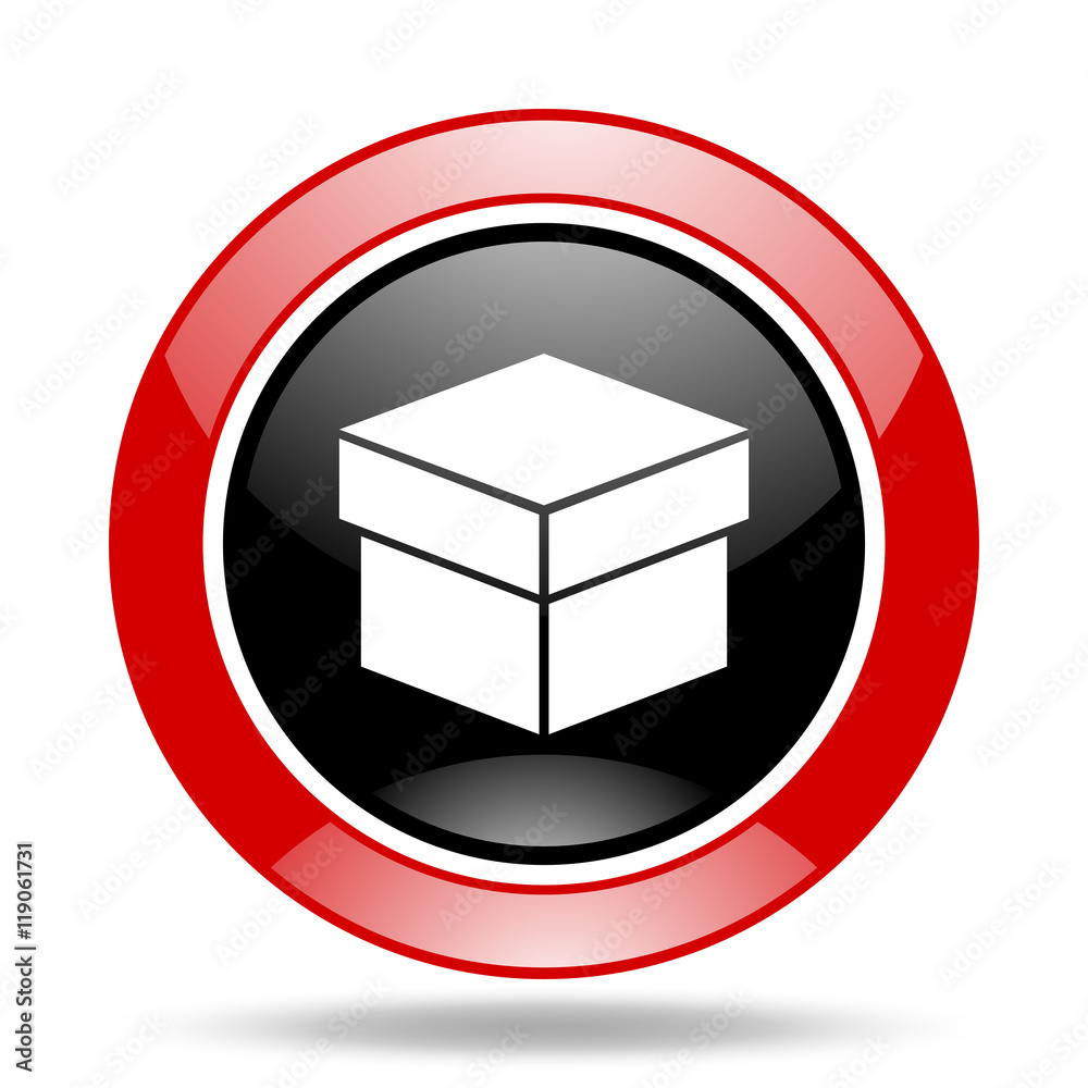 box red and black web glossy round icon box red and black web glossy round icon