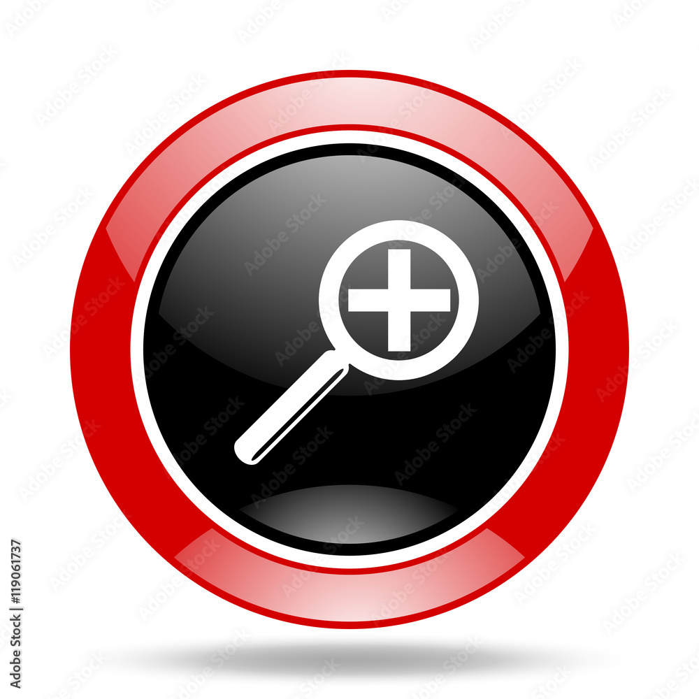 lens red and black web glossy round icon lens red and black web glossy round icon