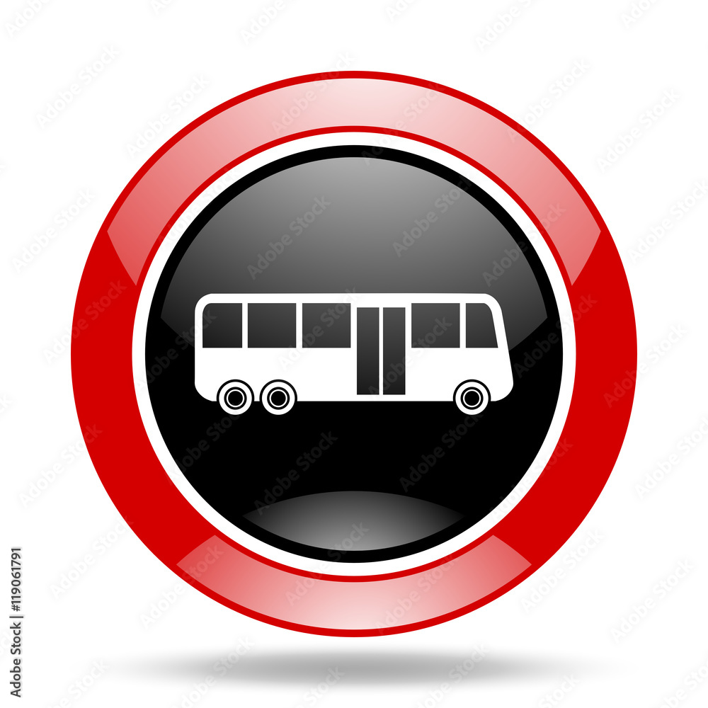 bus red and black web glossy round icon bus red and black web glossy round icon