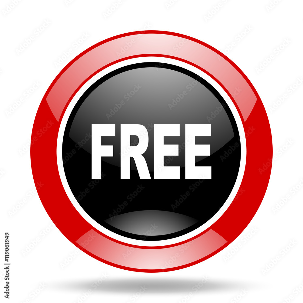 free red and black web glossy round icon free red and black web glossy round icon