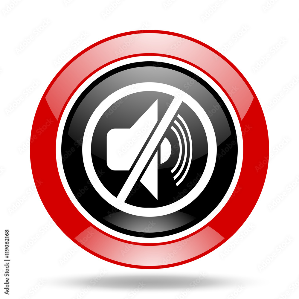 mute red and black web glossy round icon mute red and black web glossy round icon