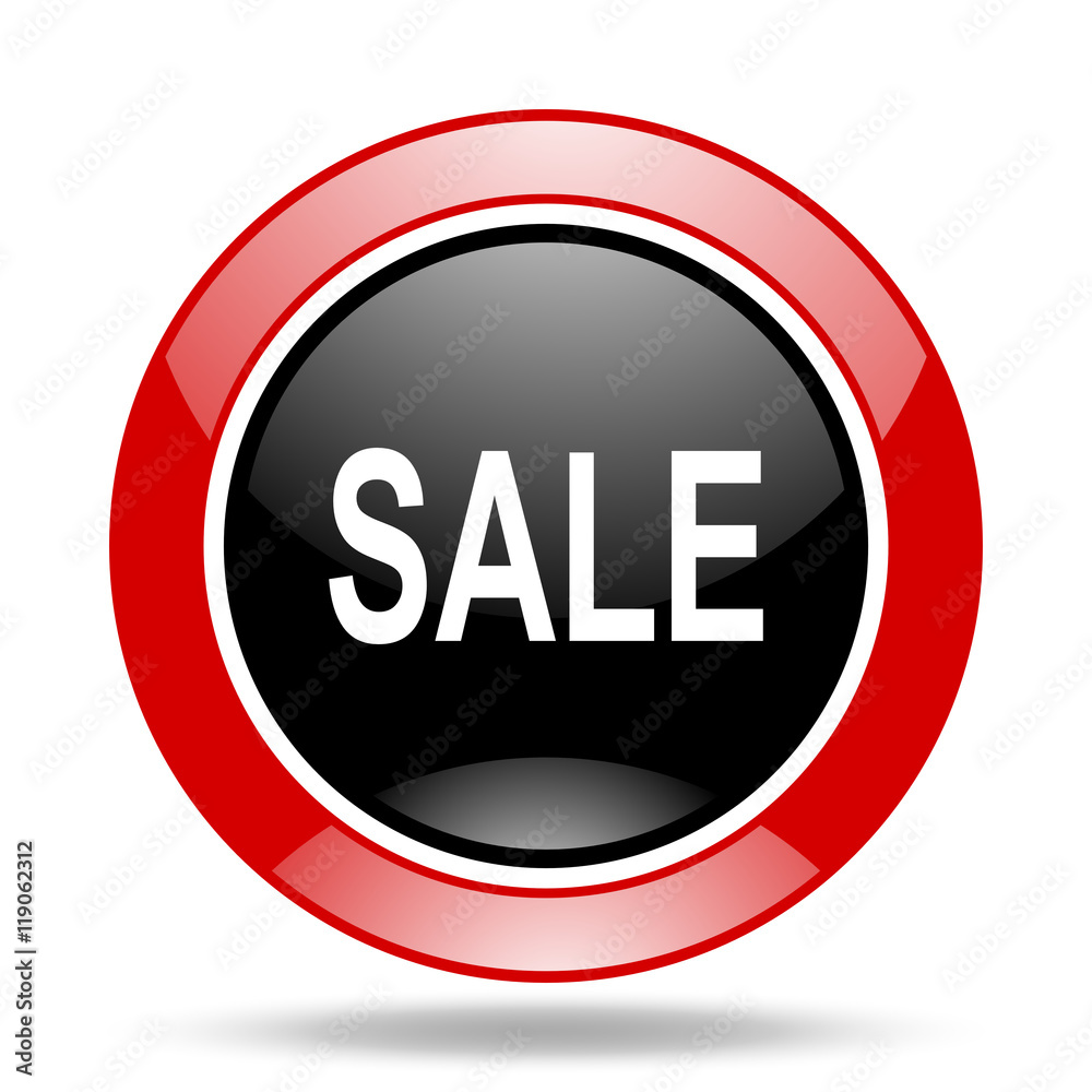 sale red and black web glossy round icon sale red and black web glossy round icon
