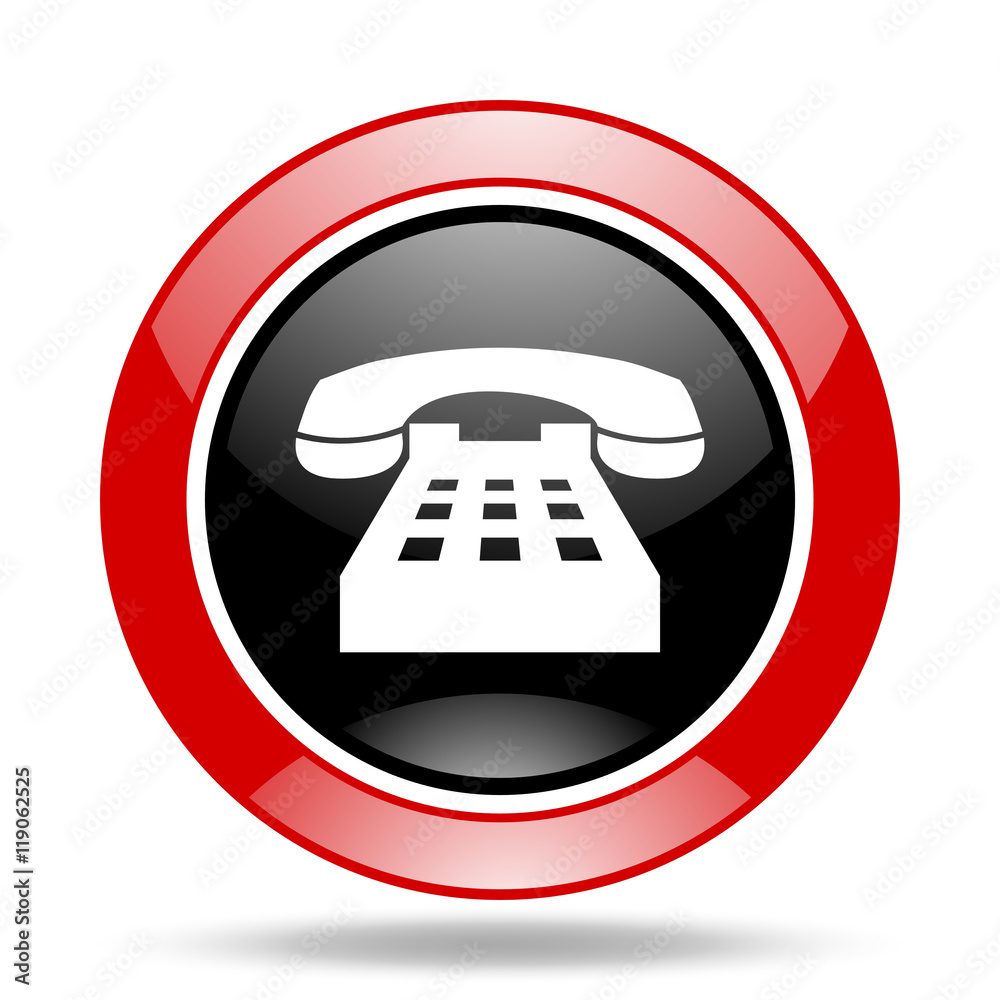 phone red and black web glossy round icon phone red and black web glossy round icon