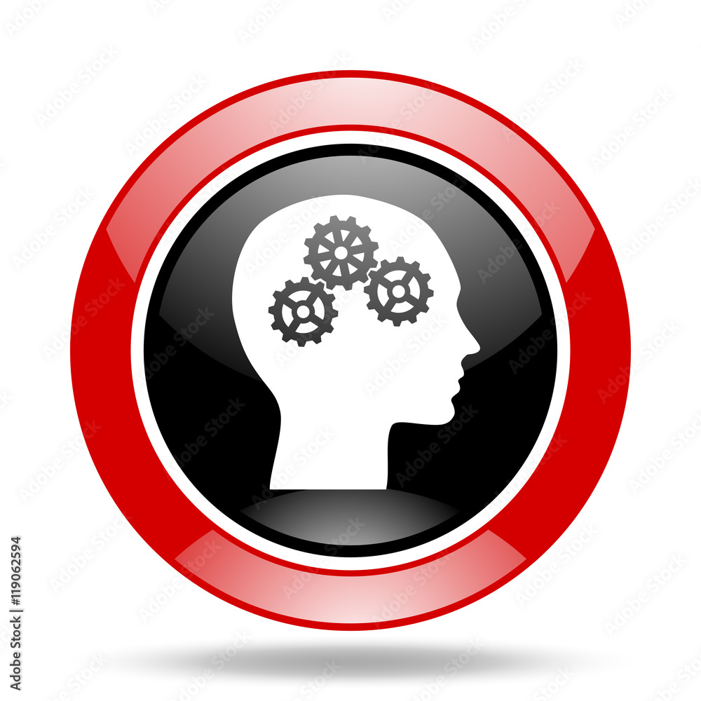 head red and black web glossy round icon head red and black web glossy round icon