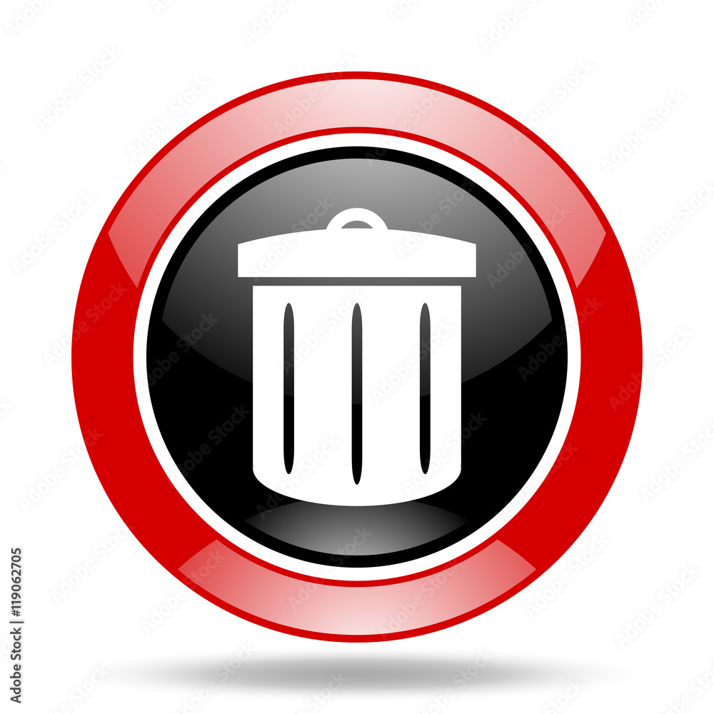 recycle red and black web glossy round icon recycle red and black web glossy round icon