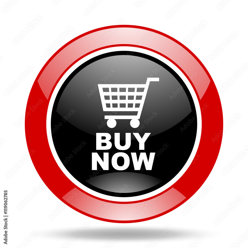 buy now red and black web glossy round icon