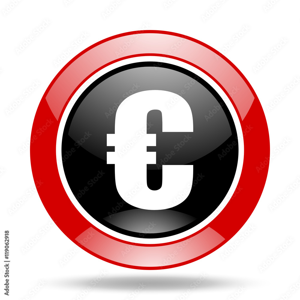 euro red and black web glossy round icon euro red and black web glossy round icon