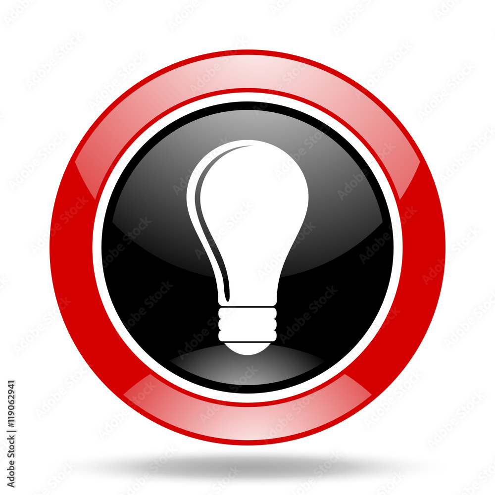 bulb red and black web glossy round icon bulb red and black web glossy round icon