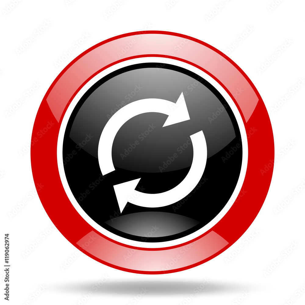 reload red and black web glossy round icon reload red and black web glossy round icon