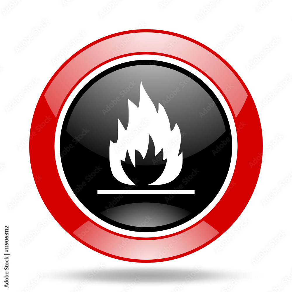 flame red and black web glossy round icon flame red and black web glossy round icon