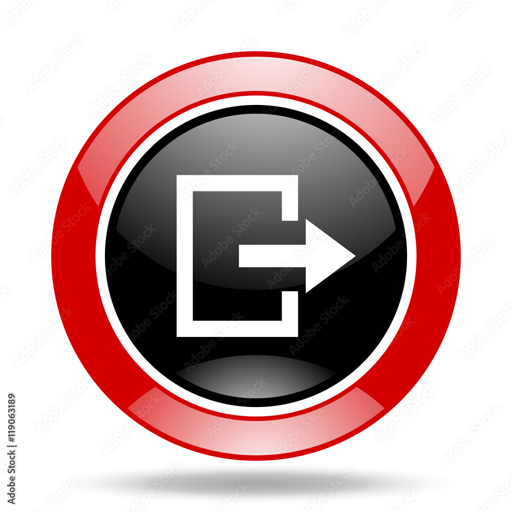 exit red and black web glossy round icon exit red and black web glossy round icon