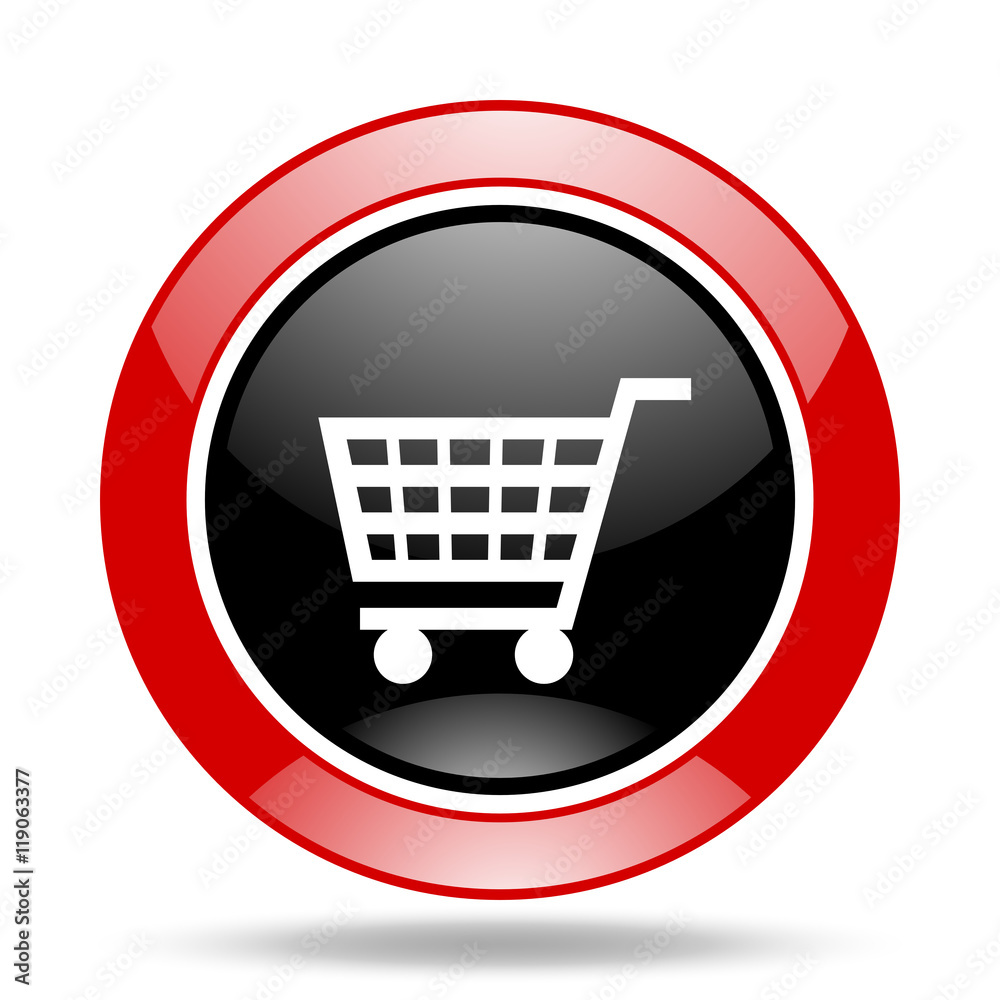 cart red and black web glossy round icon cart red and black web glossy round icon