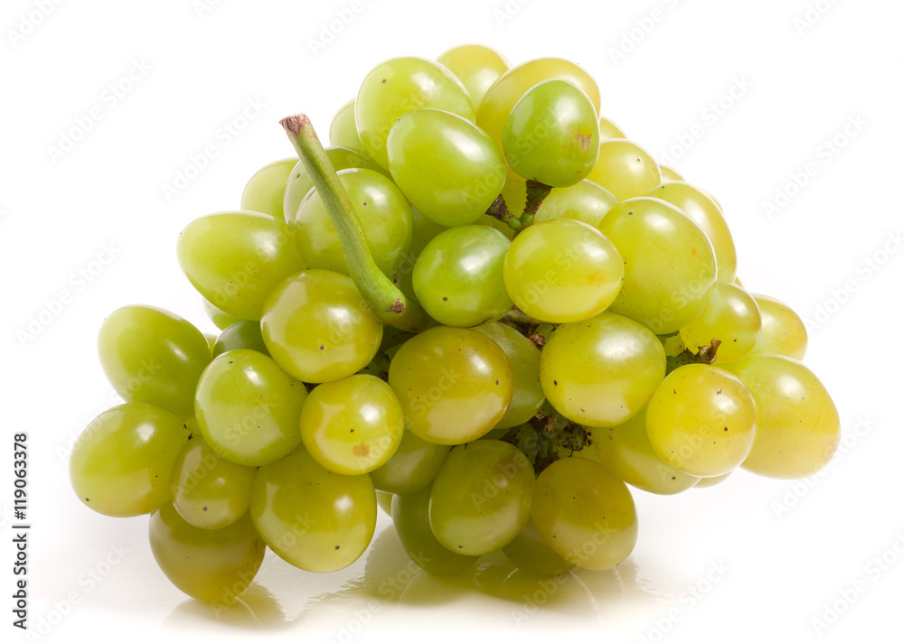 bunch of green grapes isolated on white background bunch of green grapes isolated on white background