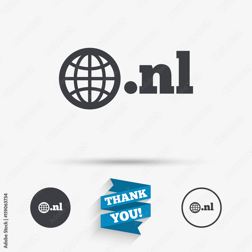 Domain NL sign icon. Top-level internet domain Domain NL sign icon. Top-level internet domain