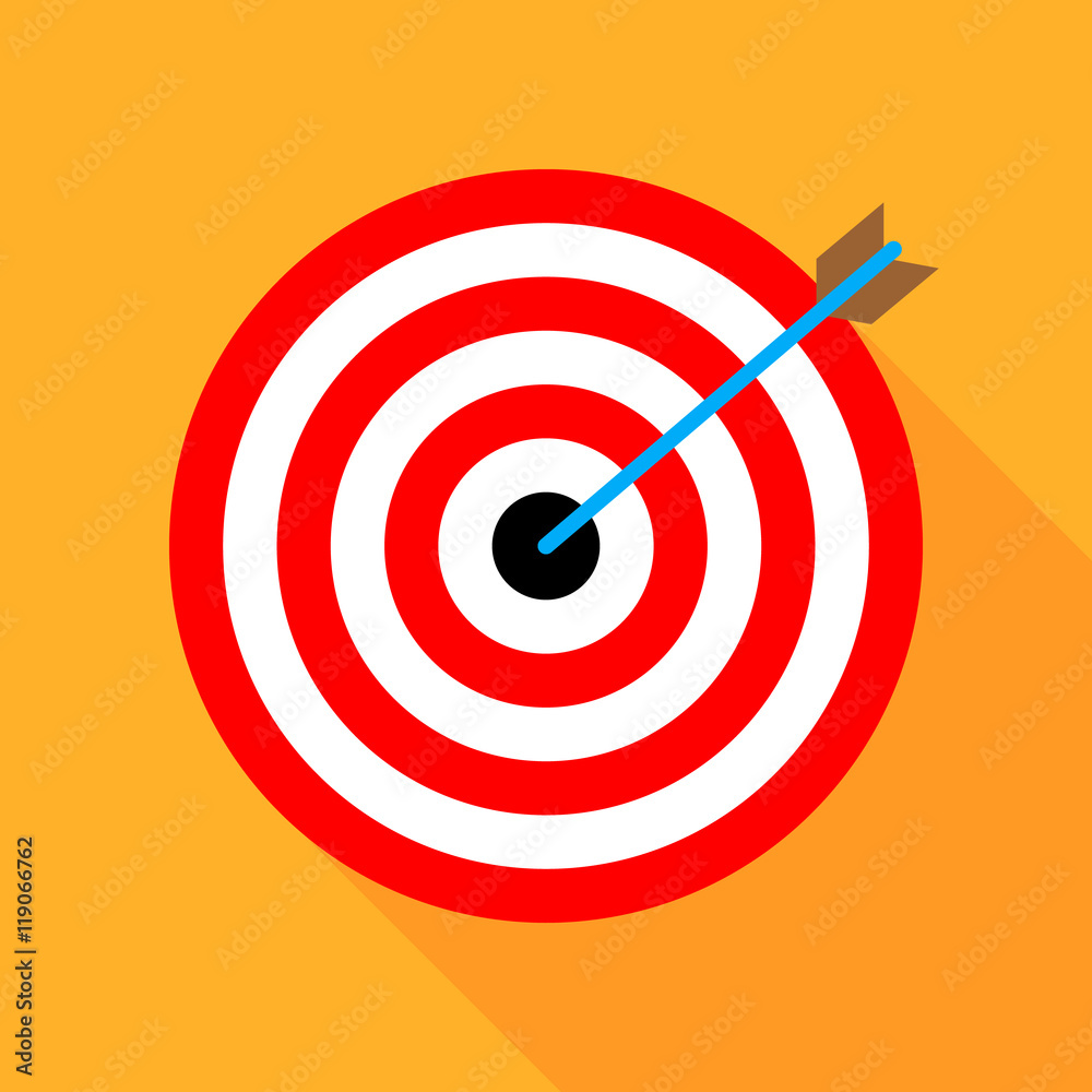 Target icon , Vector illustration flat design with long shadow Target icon , Vector illustration flat design with long shadow