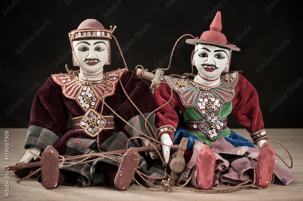 tradition Myanmar style string puppet for tourist souvenir
