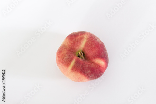 top view on saturn peach and white background