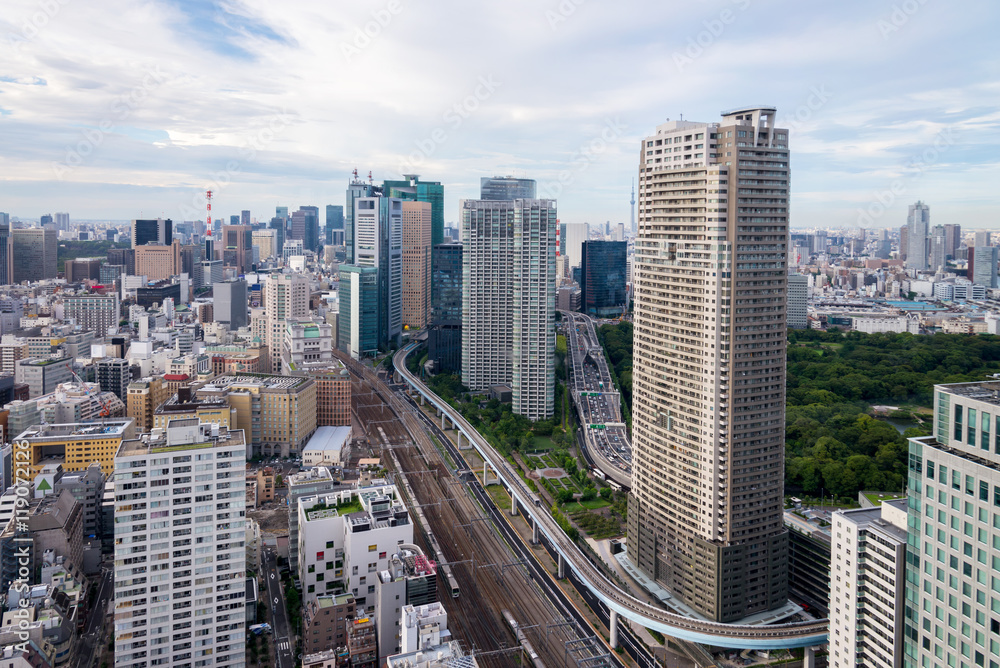 Obraz premium Tokyo Skyline, Cityscape of Tokyo City, Japan - Tokyo is the wor