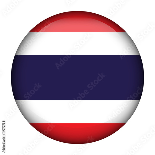 Round glossy Button with flag of Thailand