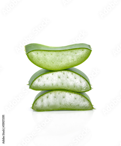 aloe vera fresh leaf. isolated over white