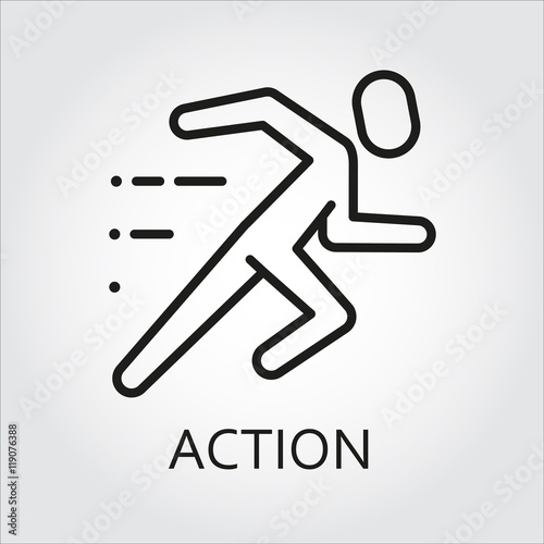 line icon action running man