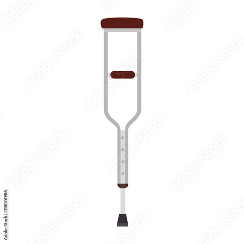 crutch medical equipment tool assistance handicap  care vector illustration
