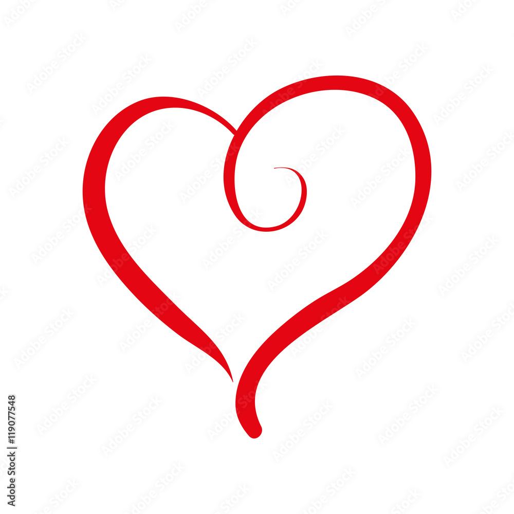 heart love romance passion amour red vector illustration