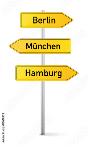 Street signs. German cities.