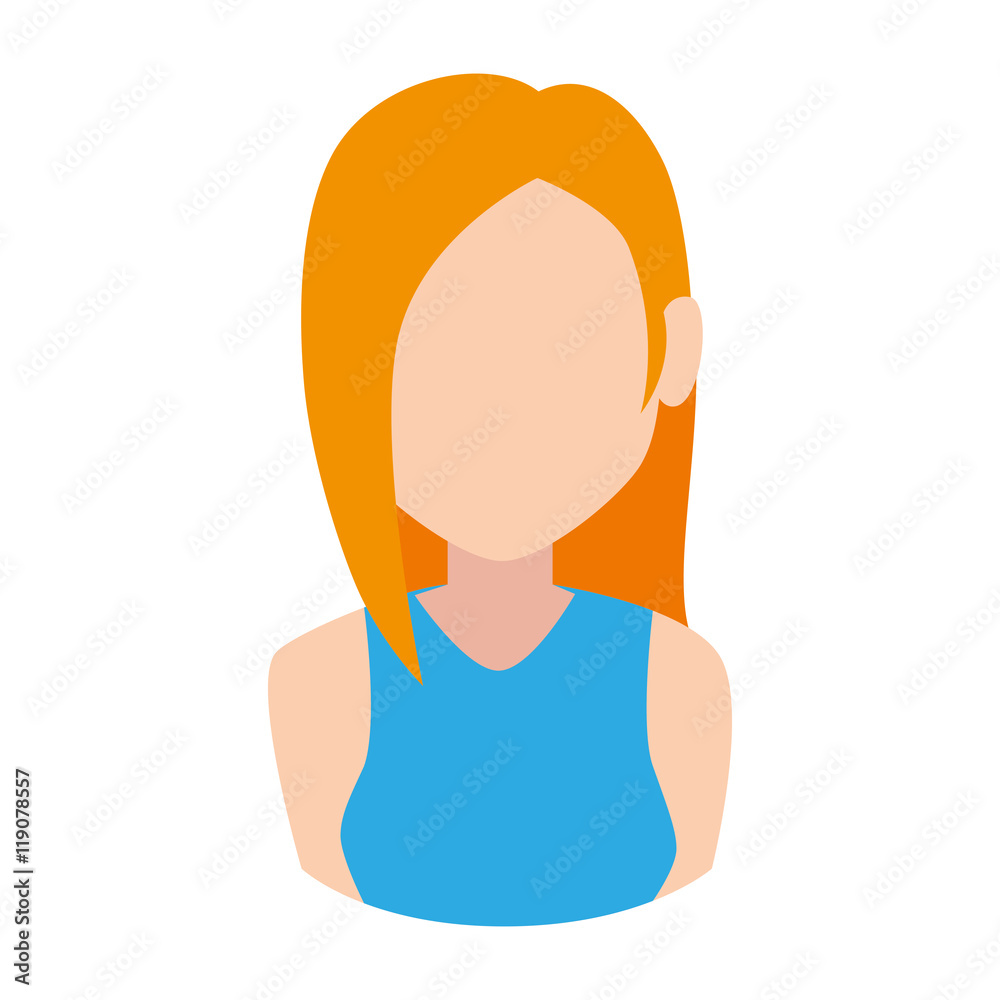 woman face girl female person blue tshirt human vector illustration woman face girl female person blue tshirt human vector illustration