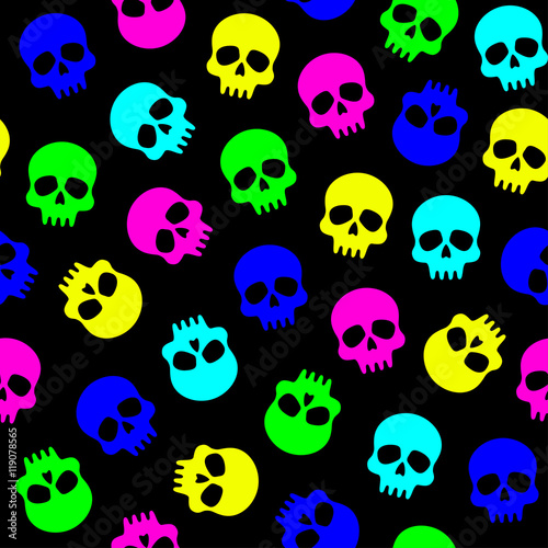 pattern with colorful skulls