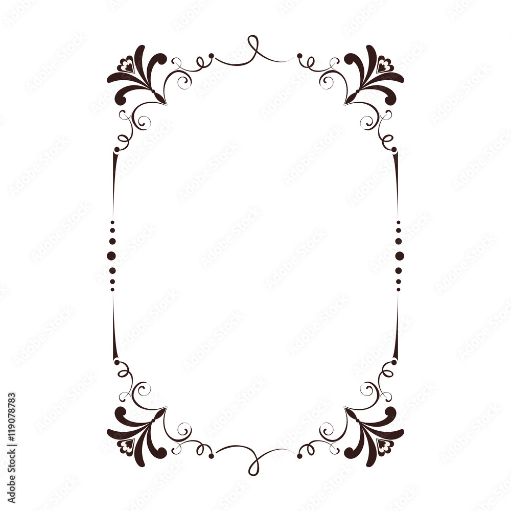 frame victorian vintage old ornate decorative vector illustration