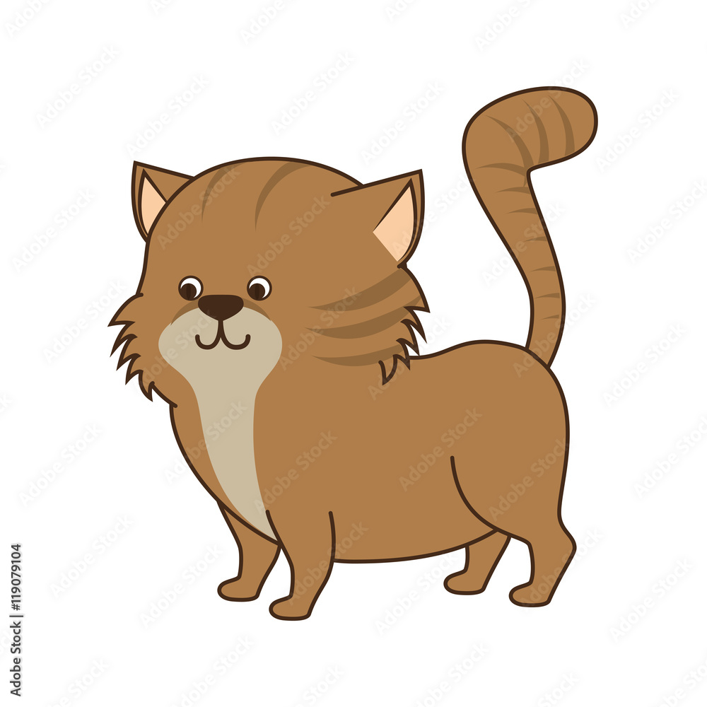 cat cartoon animal feline mascot pet domestic vector illustration 