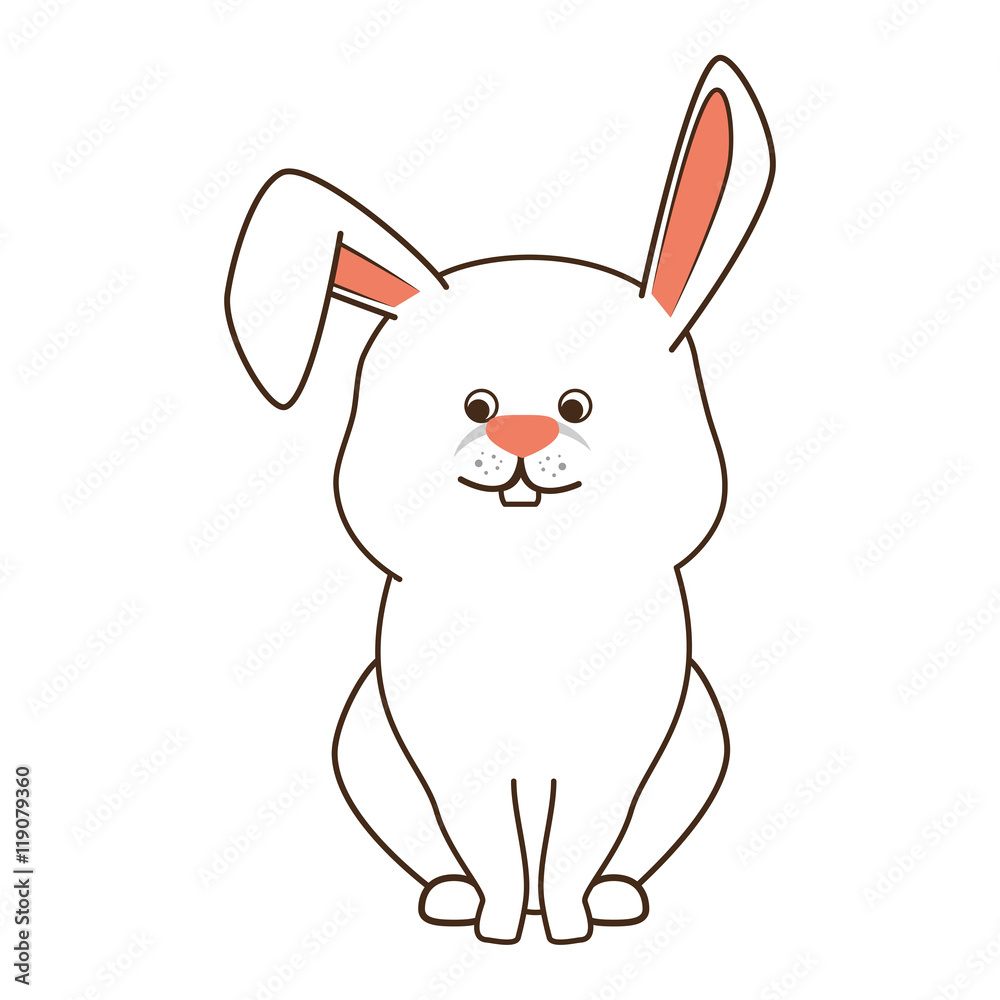 Obraz premium rabbit bunny pet sweet and cute animal domestic vector illustration