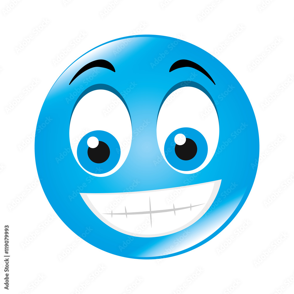 emoticon face cartoon expression of feelings and emotions happiness smile  vector illustration Stock Vector | Adobe Stock