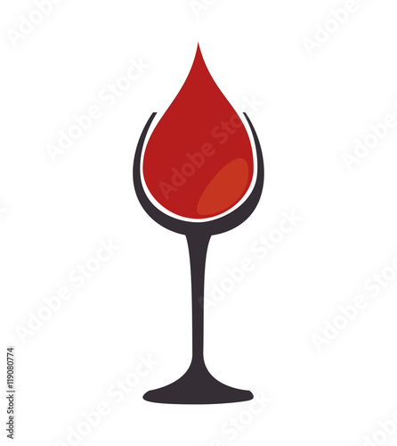 wine glass drop red beverage liquor alcohol liquid drink vector illustration