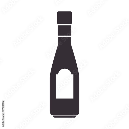 wine alcohol liquor drink bottle beverage winery vector illustration