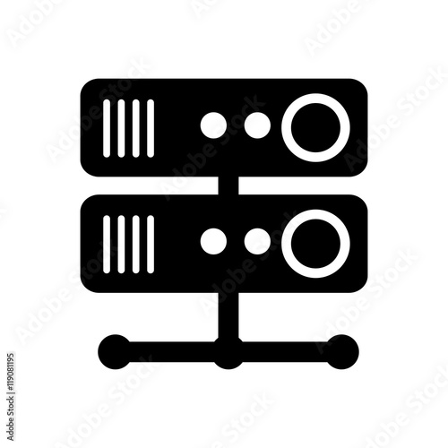 web hosting computing data server silhouette vector illustration