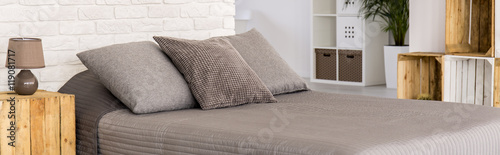 Tableau sur toile Bedroom defined by nature and delicacy
