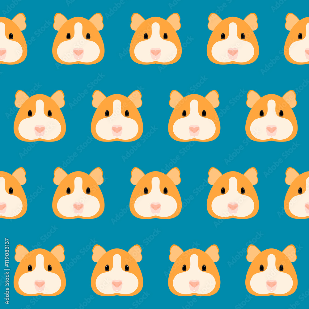 Cartoon guinea pig seamless pattern background