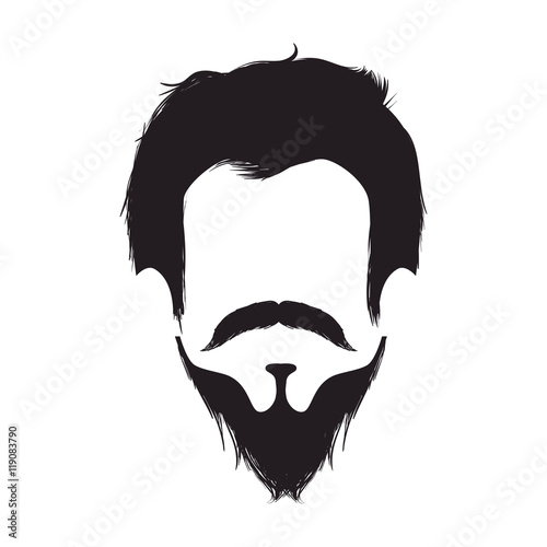 boy man face hipster fashion lifestyle silhouette vector illustration